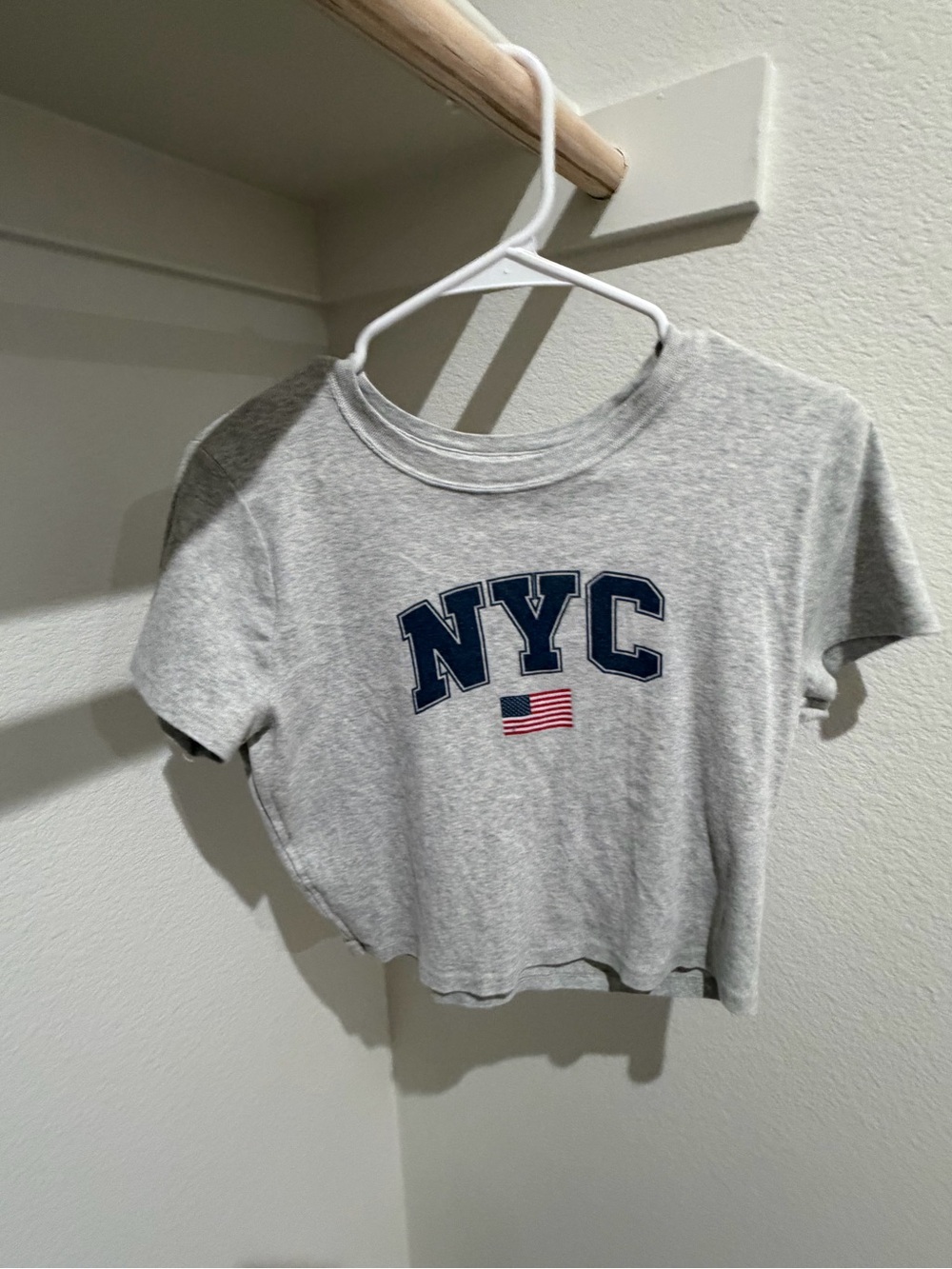 NYC Grey Graphic Tee with Flag